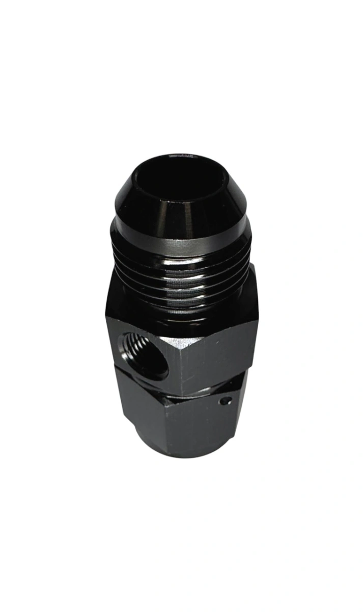 BluePrint Engines BPP10-18GS Fuel Pressure Gauge Adapter Fitting -10 Male / -10 Female Black