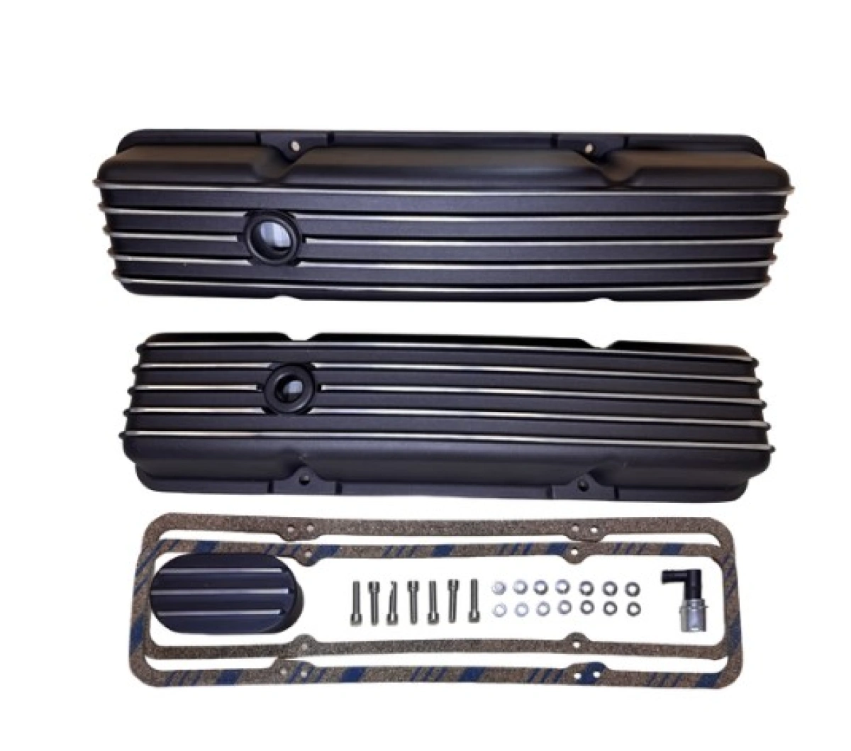 BluePrint Engine Small Block Chevy Valve Cover Kit - Black