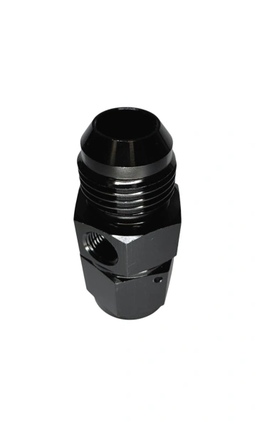 BluePrint Engines BPP10-18GS Fuel  Pressure Gauge Adapter Fitting -10 Male / -10 Female Black