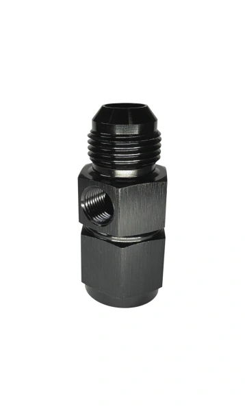 BluePrint Engines BPP8-18GS Fuel Pressure Gauge Adapter Fittings -08 Male / -08 Female Black